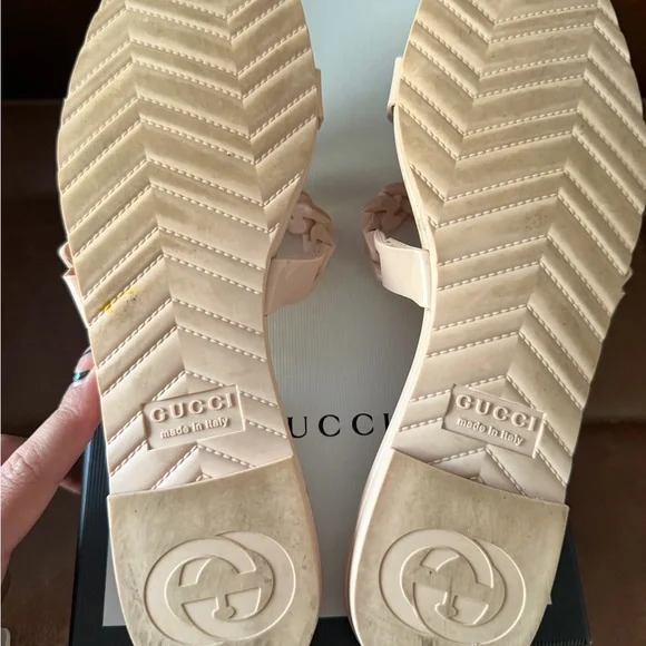 Gucci Blush Braided Slide Sandals - Picture 3 of 3
